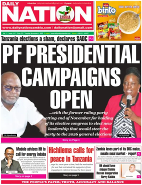 Cover of Daily Nation Newspaper