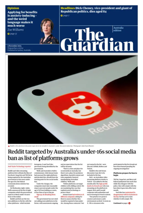 Cover of The Guardian Australia
