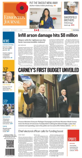Cover of Edmonton Journal