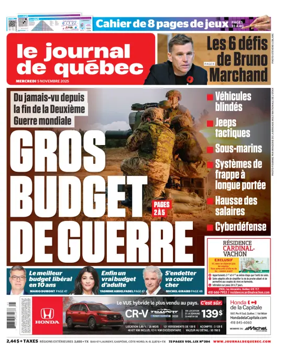 Cover of Le Journal de Quebec