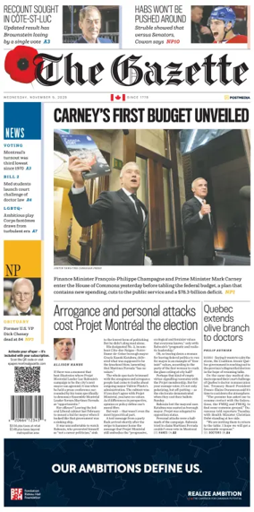 Cover of Montreal Gazette