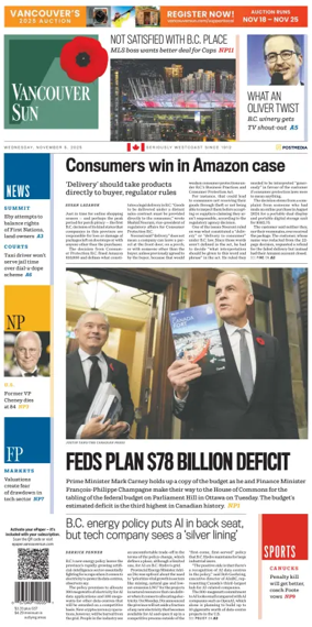 Cover of Vancouver Sun