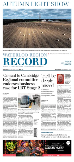 Cover of Waterloo Region Record