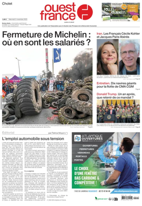 Cover of Ouest France (Cholet)