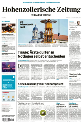 Cover of Hohenzollerische Zeitung