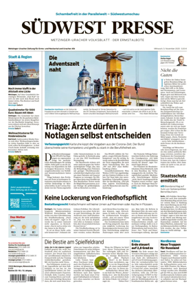 Cover of Südwest Presse (Metzinger Uracher Volksblatt / Der Ermstalbote)