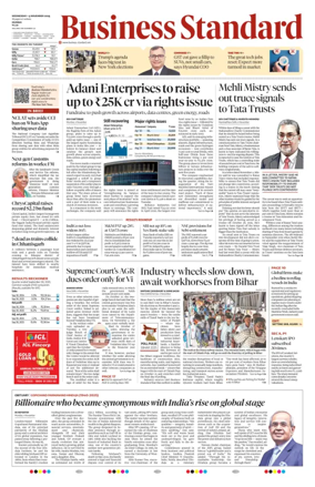 Cover of Business Standard