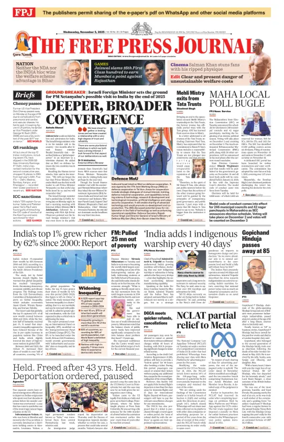 Cover of The Free Press Journal