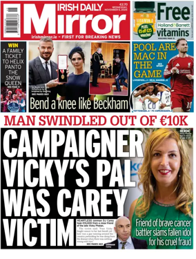 Cover of Irish Daily Mirror