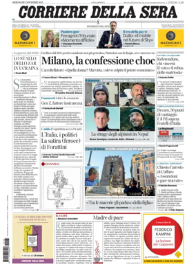 Cover of Corriere della Sera 