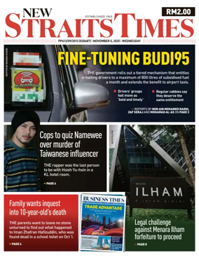Cover of New Straits Times