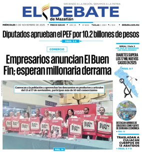 Cover of El Debate de Mazatlan