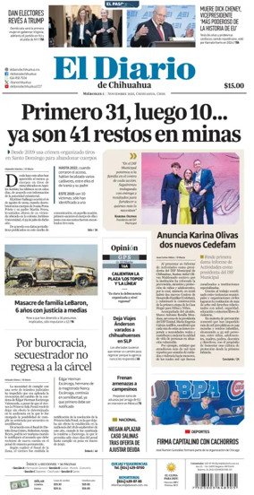 Cover of El Diario de Chihuahua