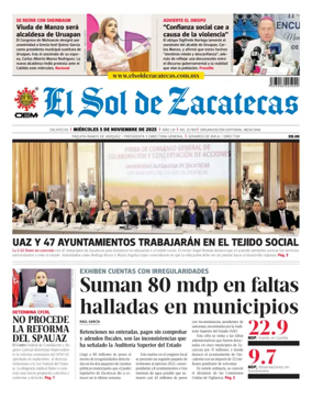 Cover of El Sol de Zacatecas