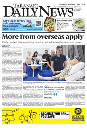 Cover of Taranaki Daily News