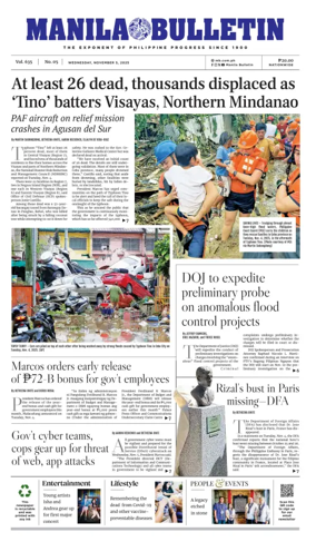 Cover of Manila Bulletin