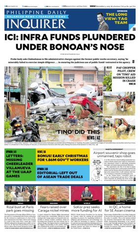 Cover of Philippine Daily Inquirer