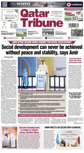 Cover of Qatar Tribune