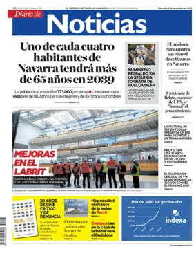 Cover of Diario de Noticias (Spain)