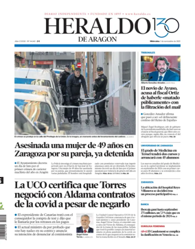 Cover of Heraldo de Aragón