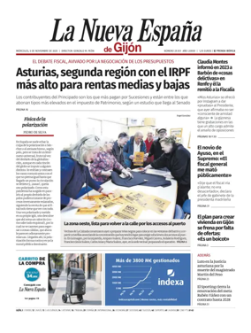 Cover of La Nueva España (Gijón)