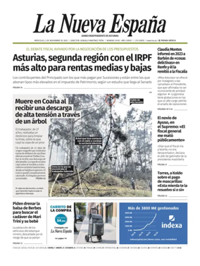 Cover of La Nueva España (Occidente)