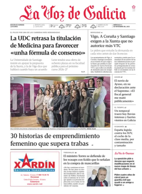 Cover of La Voz de Galicia (Ourense)