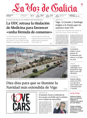 Cover of La Voz de Galicia (Vigo)