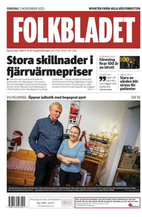 Cover of Folkbladet Västerbotten