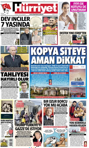 Cover of Hurriyet Print Edition