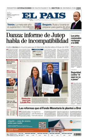 Cover of El Pais (Uruguay)