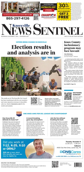 Cover of Knoxville News Sentinel