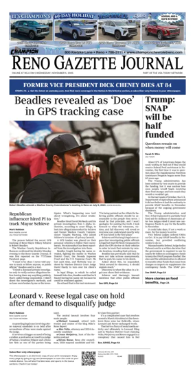 Cover of Reno Gazette Journal