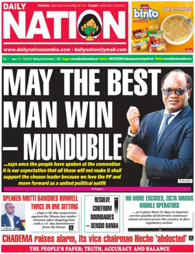 Cover of Daily Nation Newspaper