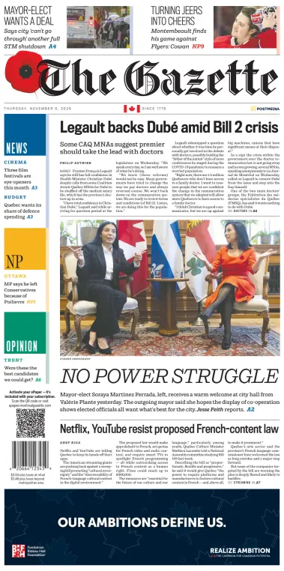 Cover of Montreal Gazette