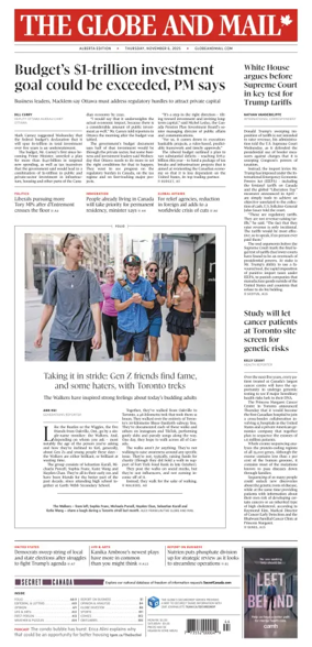 Cover of The Globe and Mail (Alberta Edition)