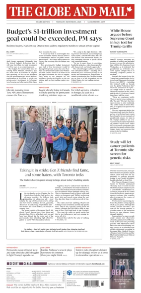 Cover of The Globe and Mail (Prairie Edition)