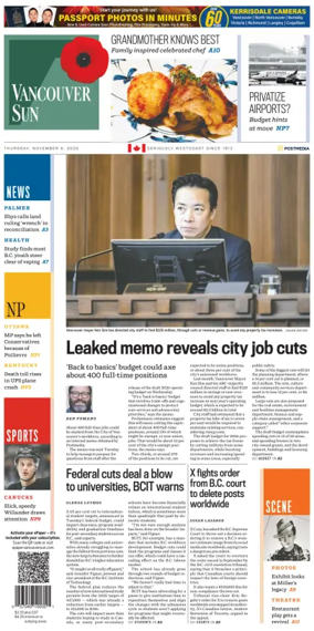 Cover of Vancouver Sun