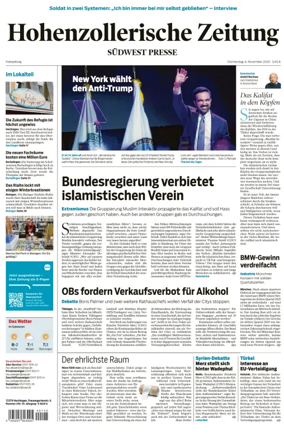 Cover of Hohenzollerische Zeitung