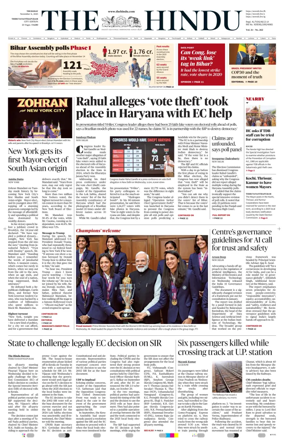 Cover of The Hindu (Thiruvananthapuram)