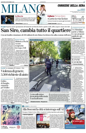 Cover of Corriere della Sera (Milano)