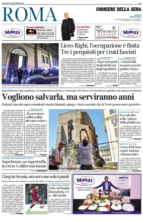 Cover of Corriere della Sera (Roma)