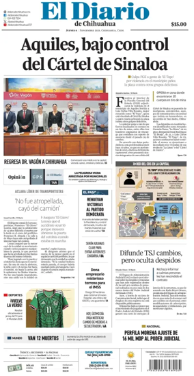 Cover of El Diario de Chihuahua