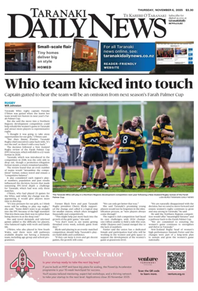 Cover of Taranaki Daily News