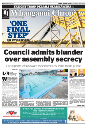 Cover of Wanganui Chronicle