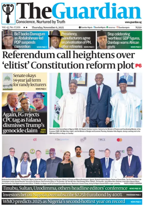 Cover of The Guardian Nigeria