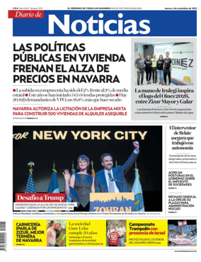 Cover of Diario de Noticias (Spain)