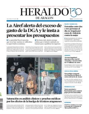 Cover of Heraldo de Aragón