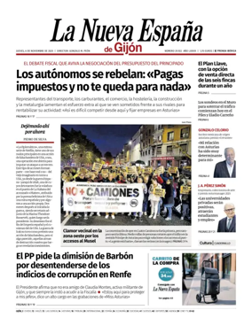 Cover of La Nueva España (Gijón)