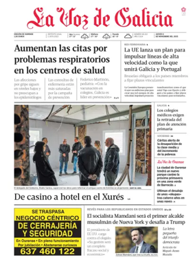 Cover of La Voz de Galicia (Ourense)